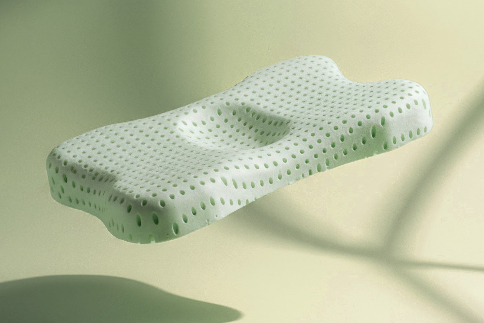 Perforated memory foam core of the Recovery Pillow Plus